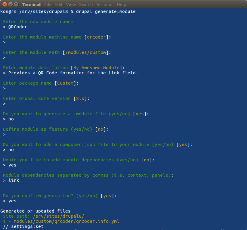 drupal generate:module